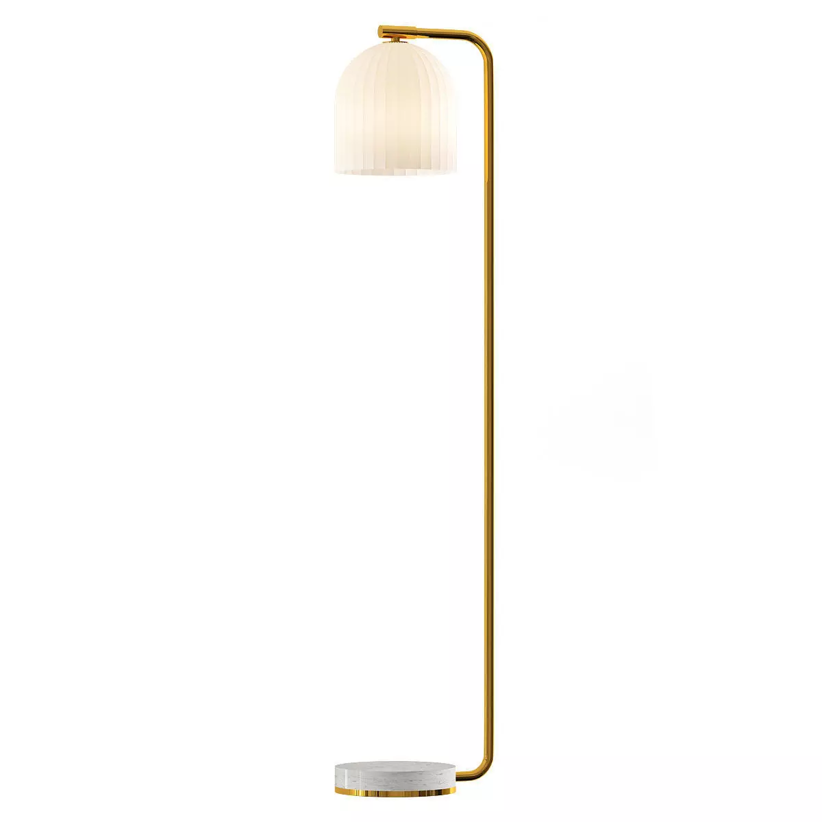 chivasso floor lamp with gold base and shade 3D model_0