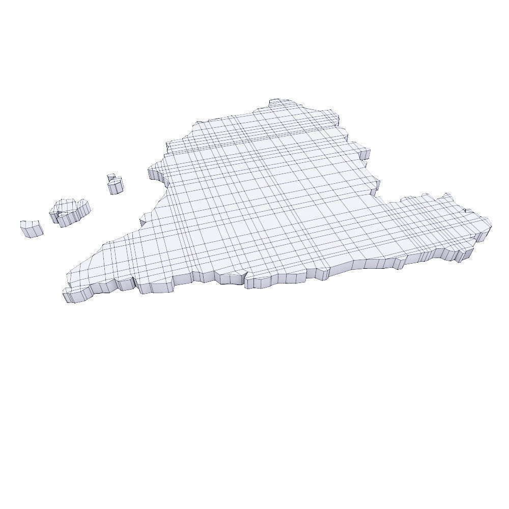 Spain map lowpoly 3d model  Low-poly 3D model_4