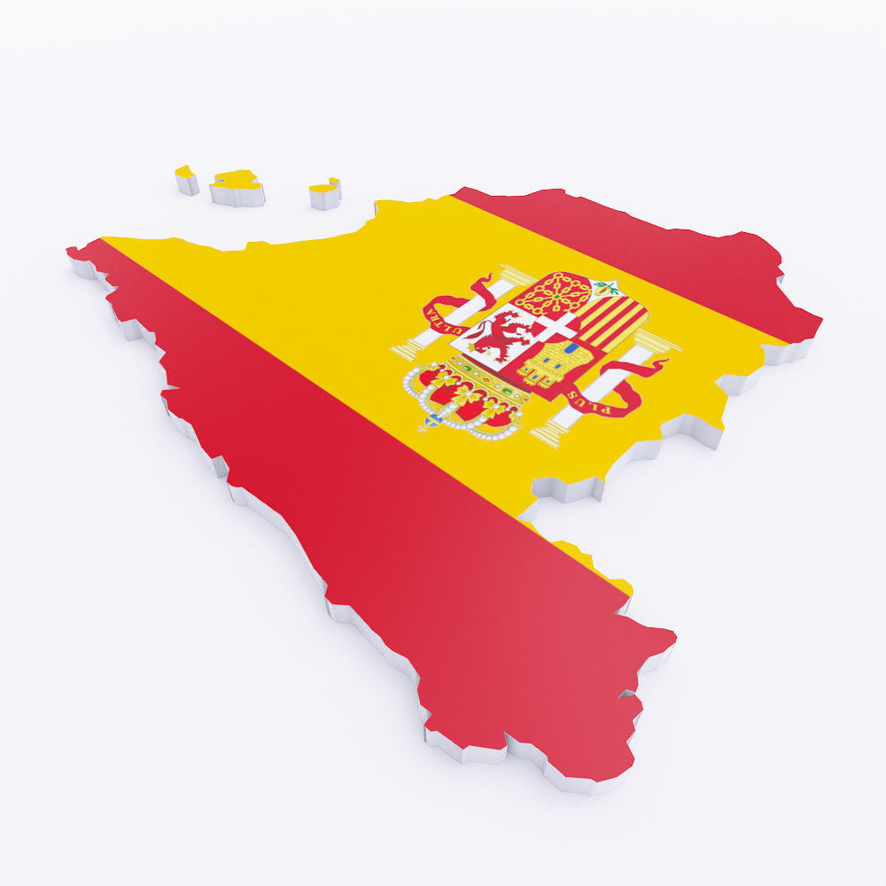 Spain map lowpoly 3d model  Low-poly 3D model_1
