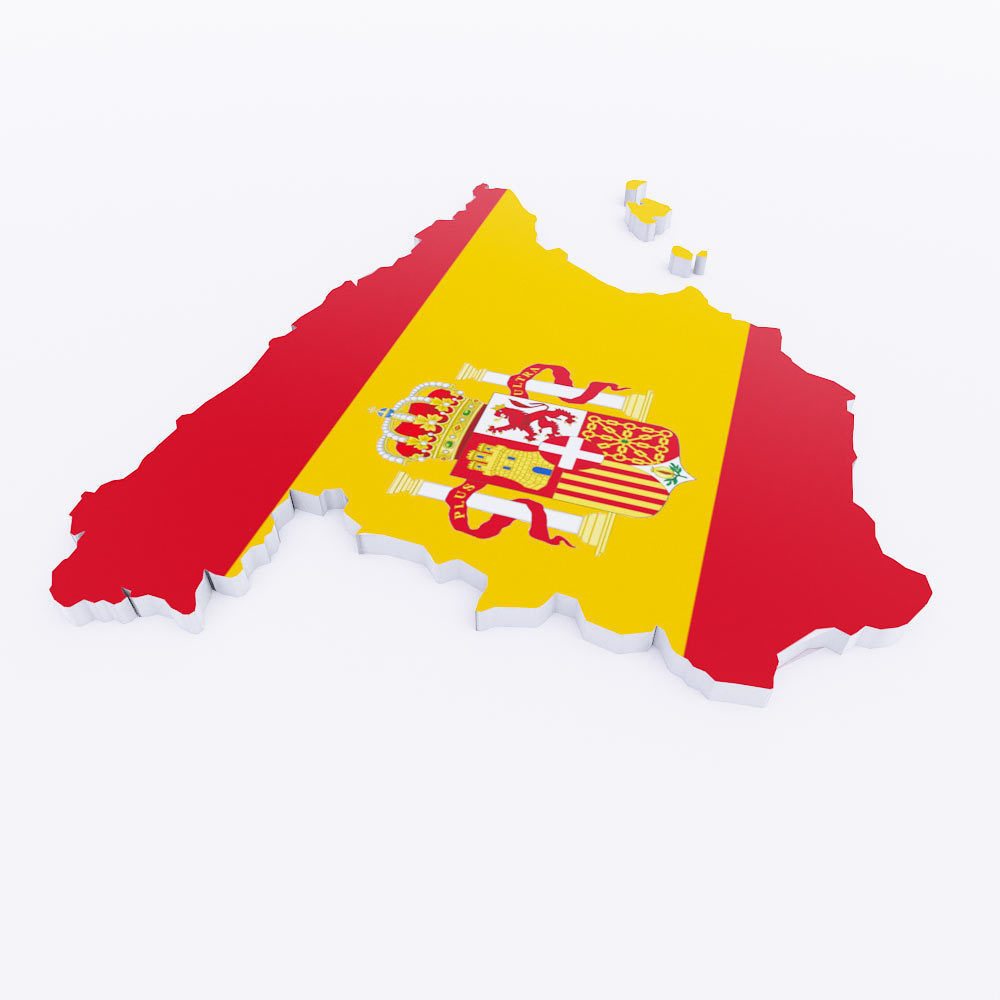 Spain map lowpoly 3d model  Low-poly 3D model_2