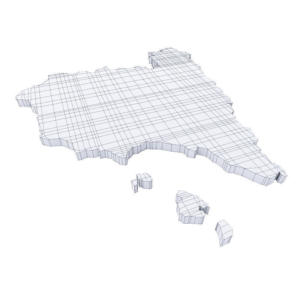 Spain map lowpoly 3d model  Low-poly 3D model_3