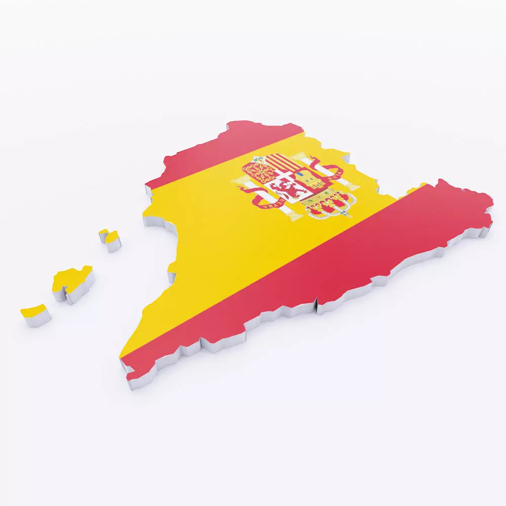 Spain map lowpoly 3d model  Low-poly 3D model_0