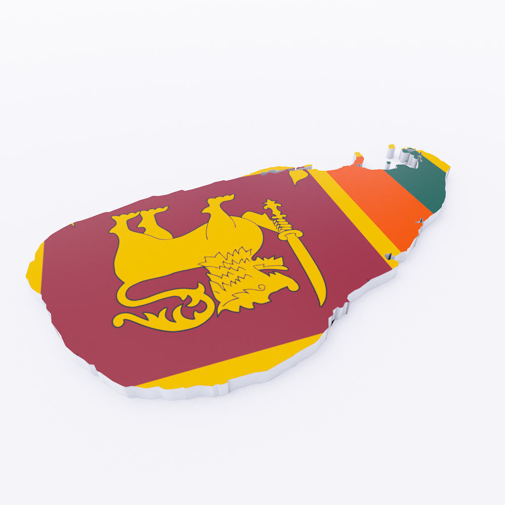 Srilanka map 3d model  Low-poly 3D model_2