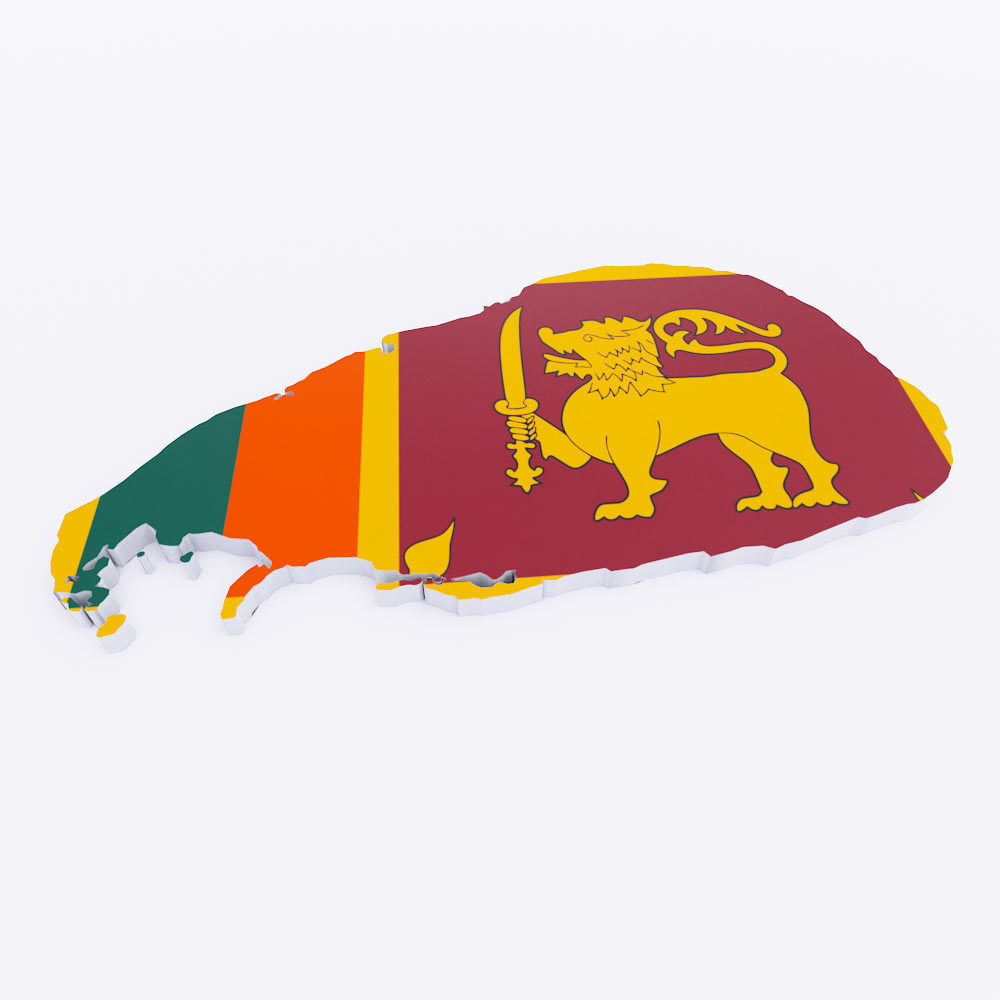 Srilanka map 3d model  Low-poly 3D model_1