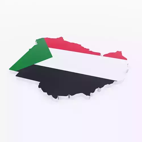 Sudan map lowpoly 3d model 
