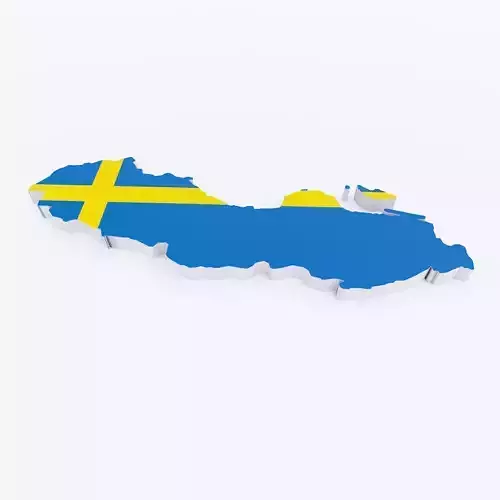 Sweden map lowpoly 3d model 