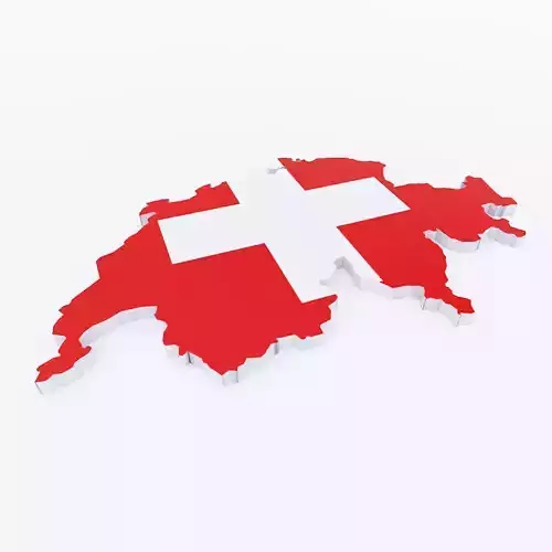 Switzerland map low poly 3d model 