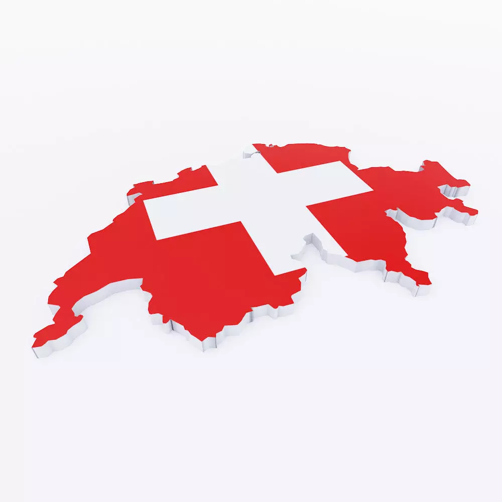 Switzerland map low poly 3d model  Low-poly 3D model_0