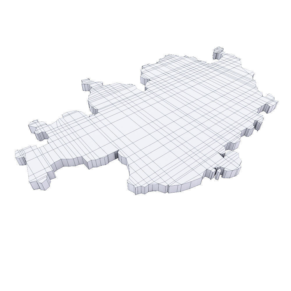 Switzerland map low poly 3d model  Low-poly 3D model_3