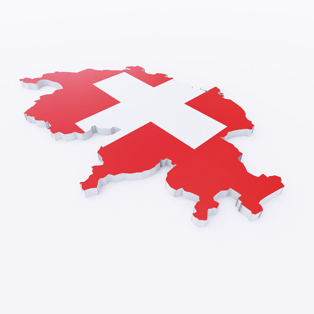 Switzerland map low poly 3d model  Low-poly 3D model_1