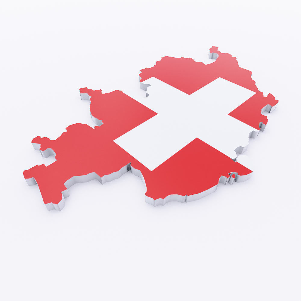 Switzerland map low poly 3d model  Low-poly 3D model_2