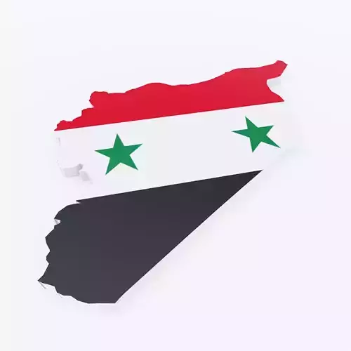 Syria map lowpoly 3d model 