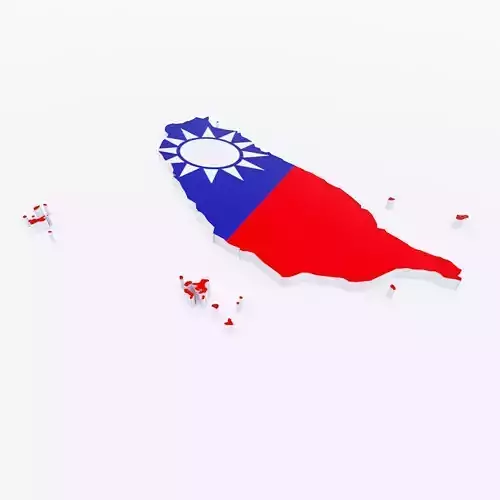 Taiwan map lowpoly 3d model 