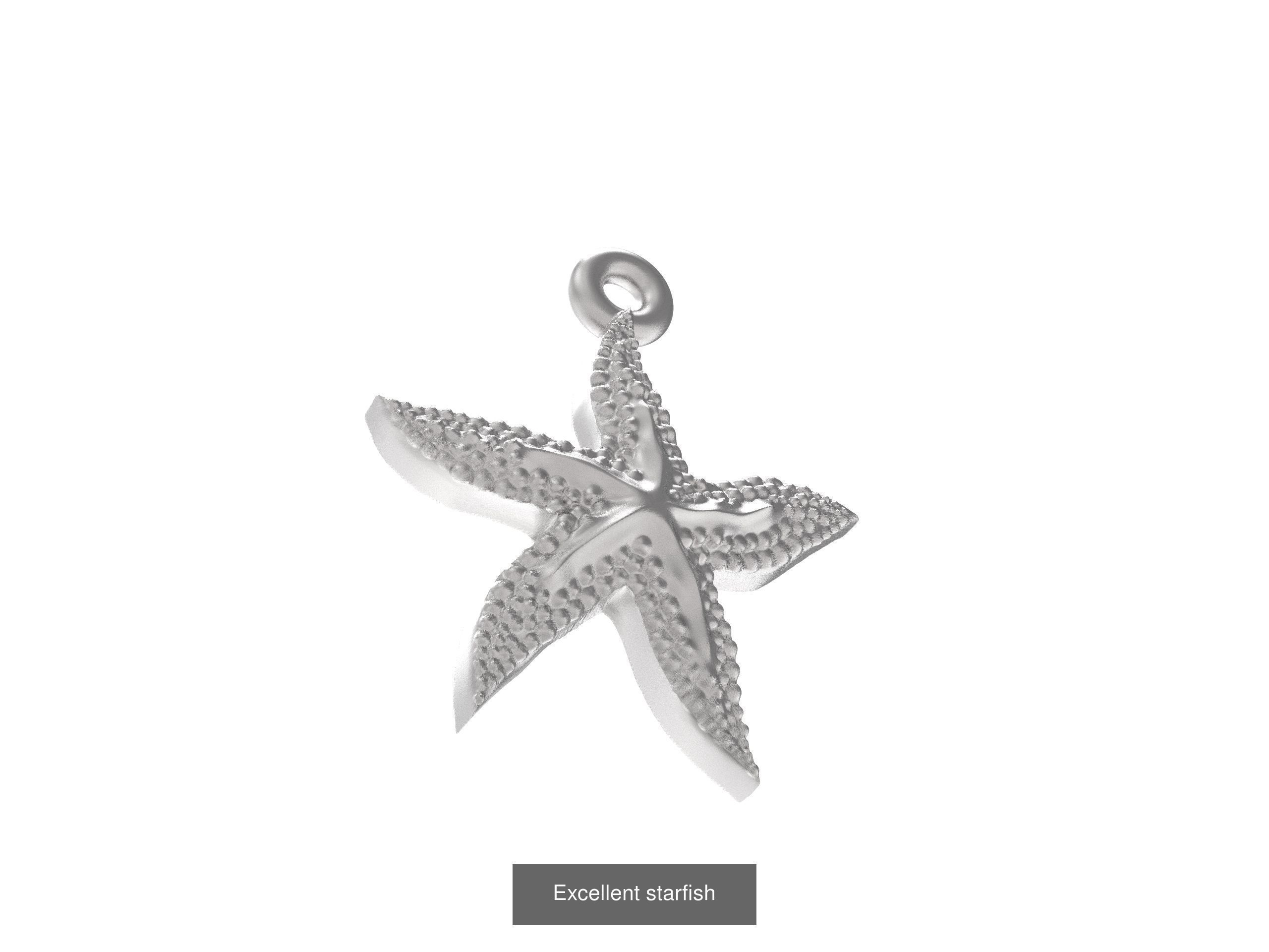 Sea Set gold seahorse 3D Model Collection_7