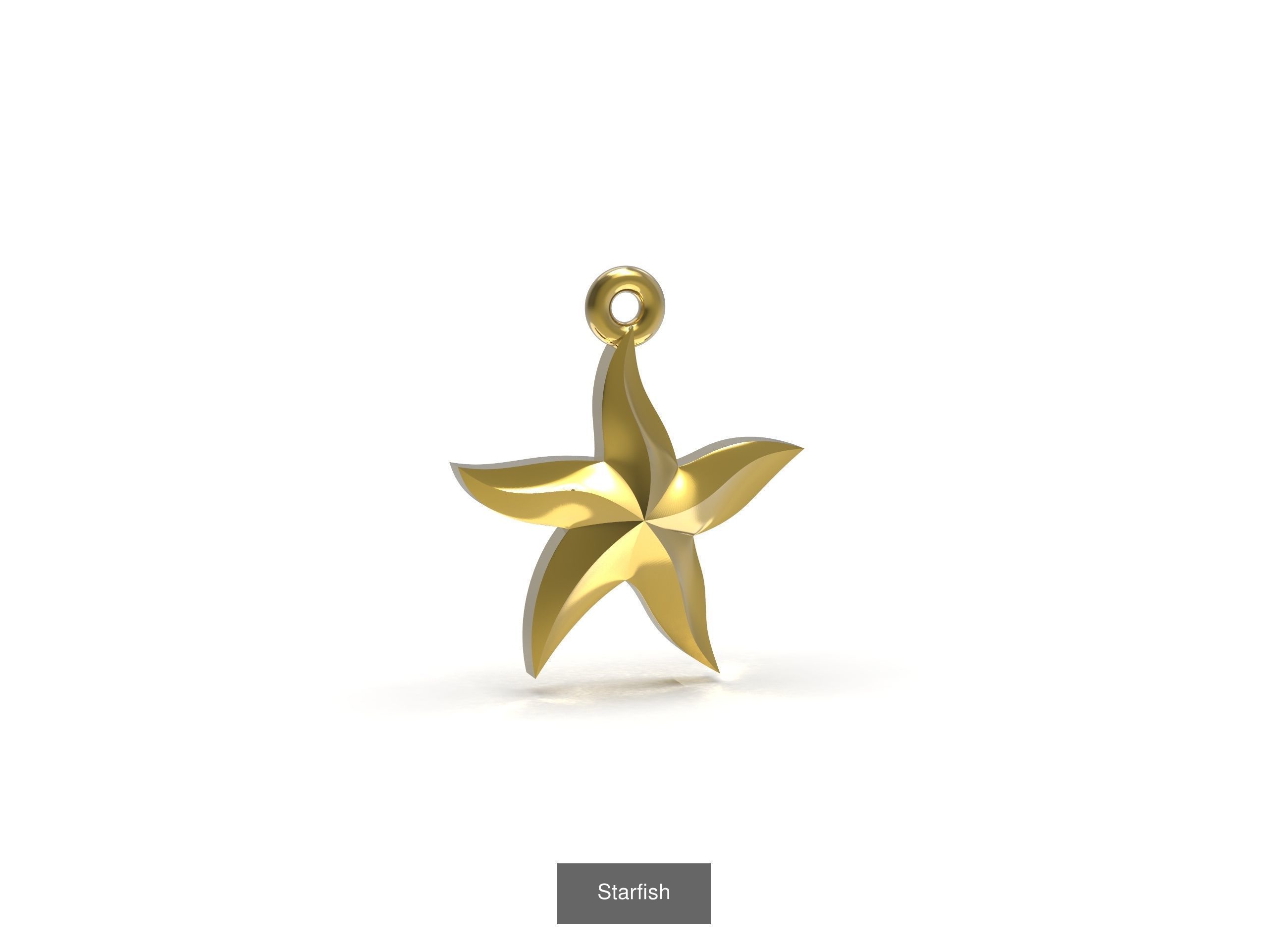 Sea Set gold seahorse 3D Model Collection_2