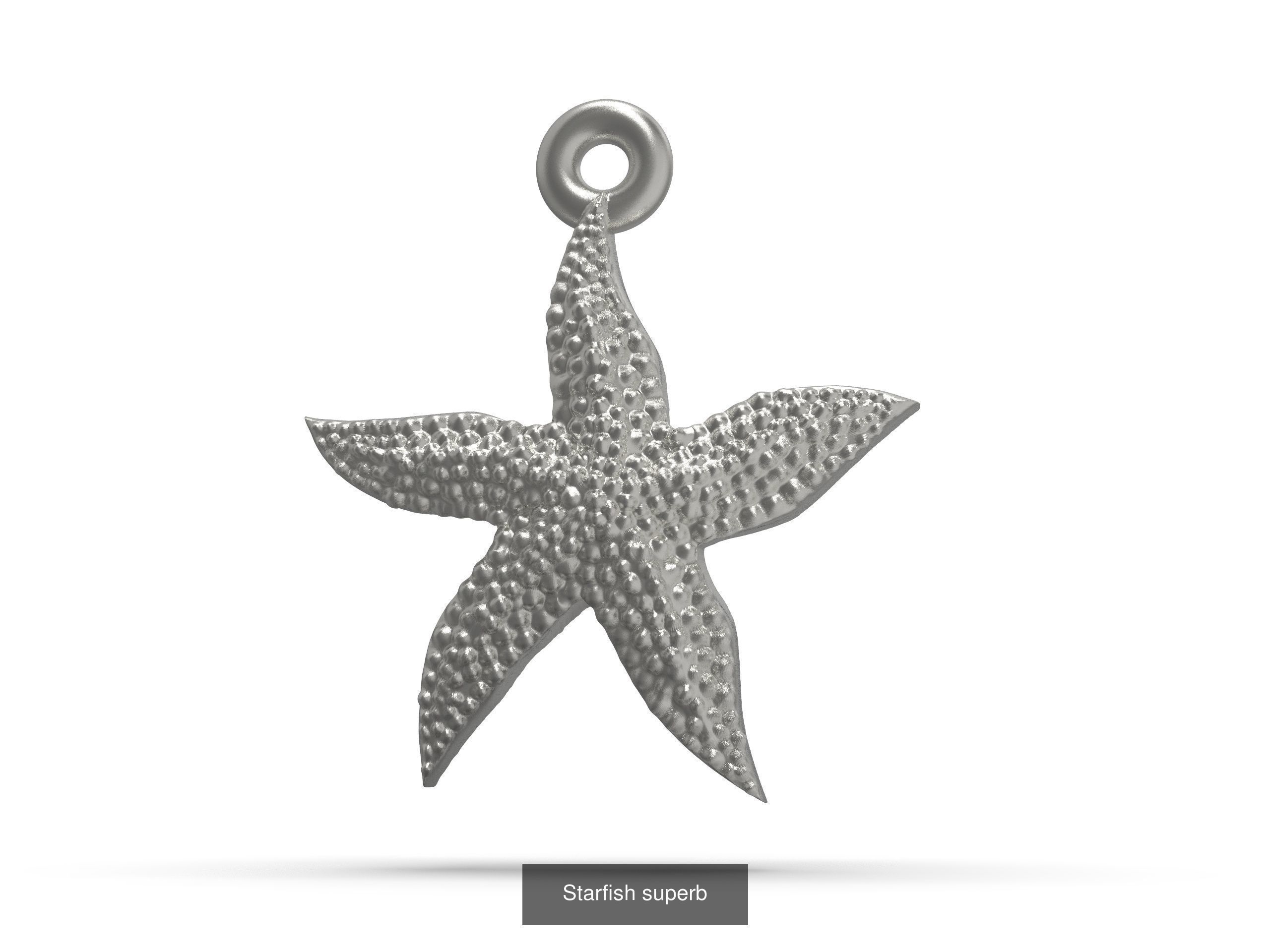 Sea Set gold seahorse 3D Model Collection_6