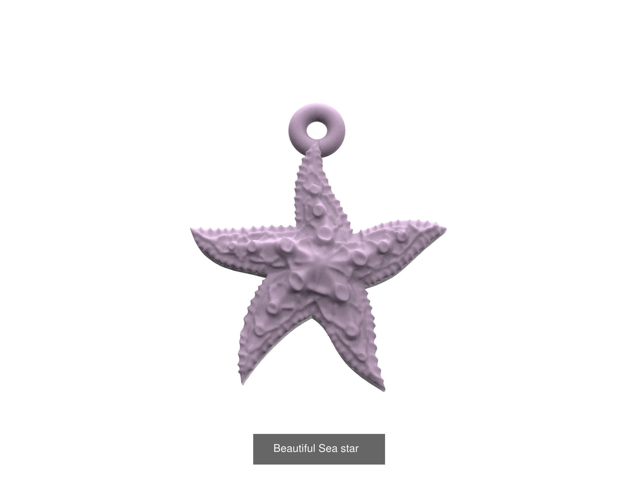 Sea Set gold seahorse 3D Model Collection_3