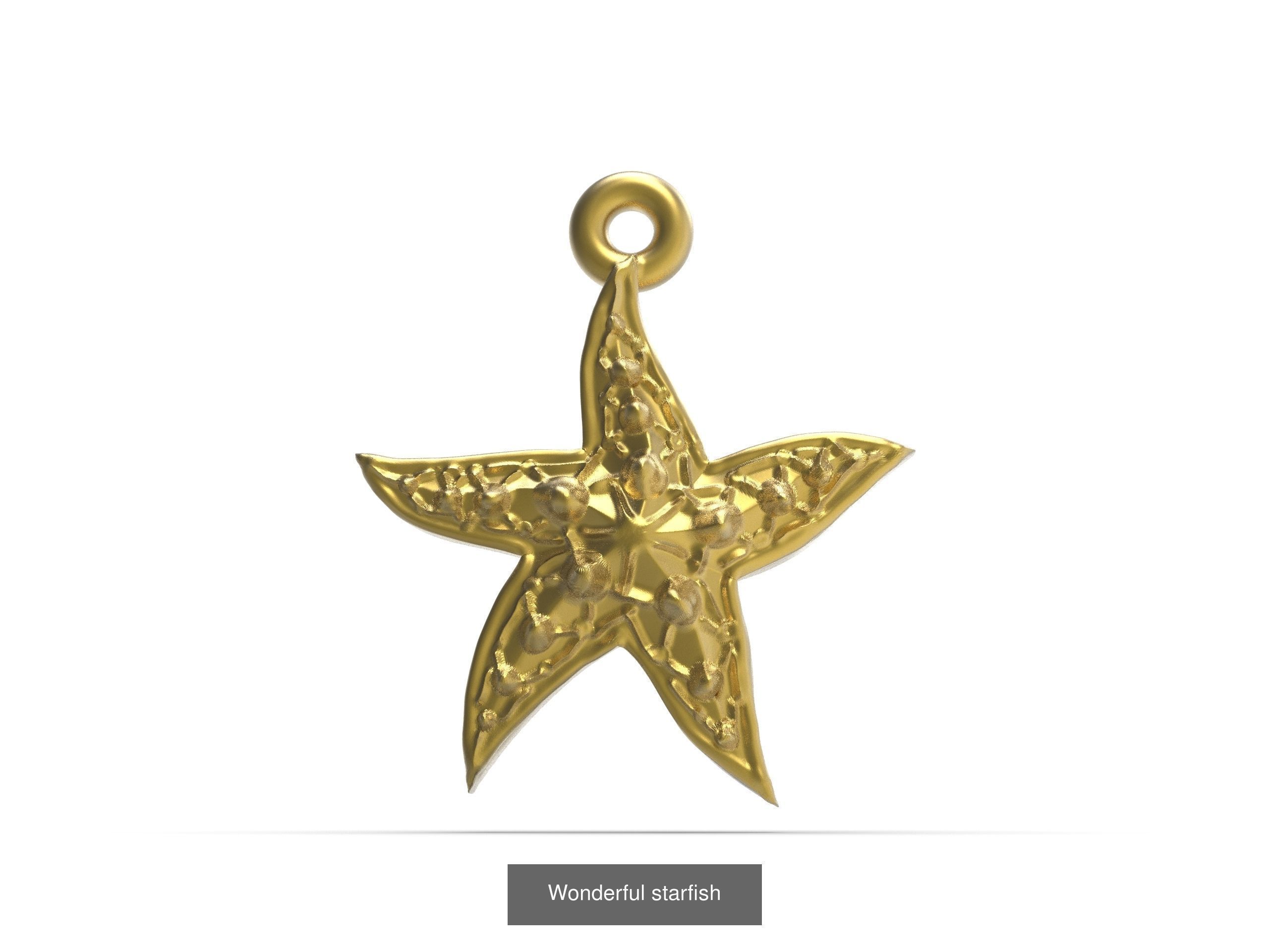 Sea Set gold seahorse 3D Model Collection_4