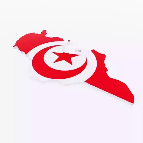 Tunisia  country map lowpoly 3d model 