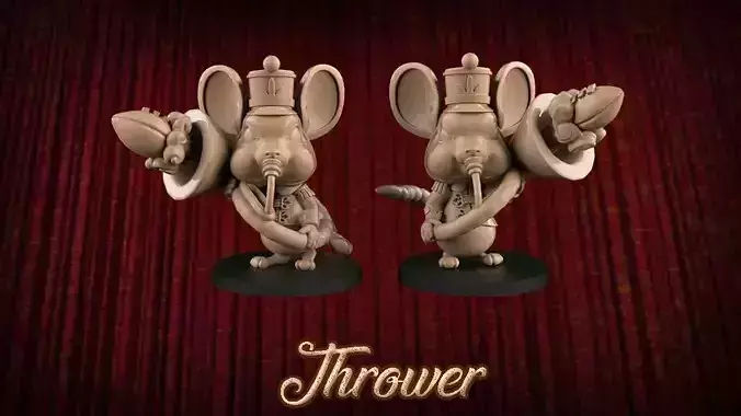 Thrower two mouse figurines 3D print model