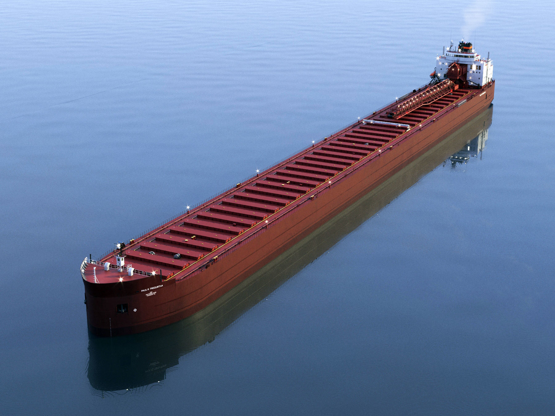 Great Lakes-based bulk carrier freighter 3D model_2
