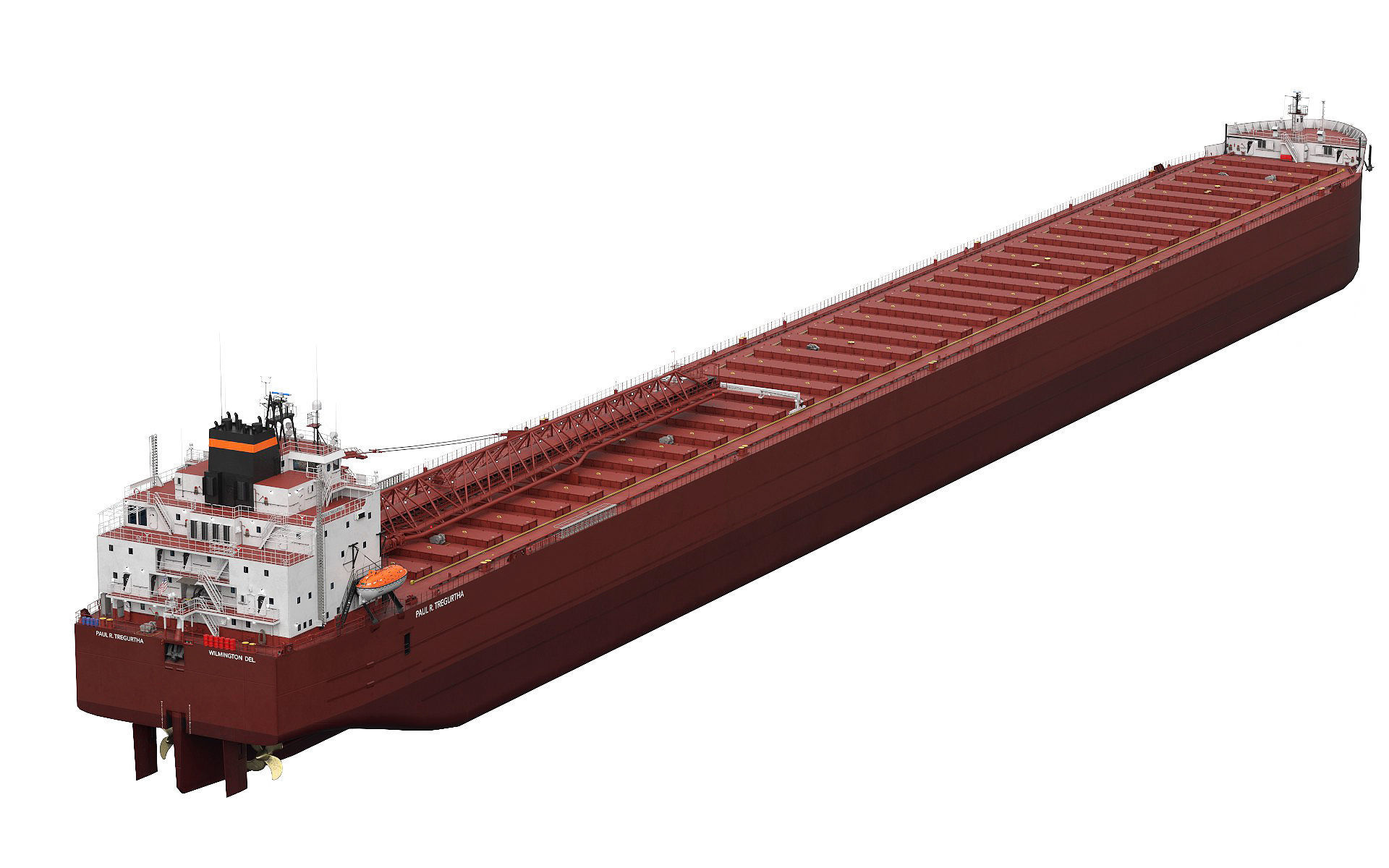 Great Lakes-based bulk carrier freighter 3D model_16