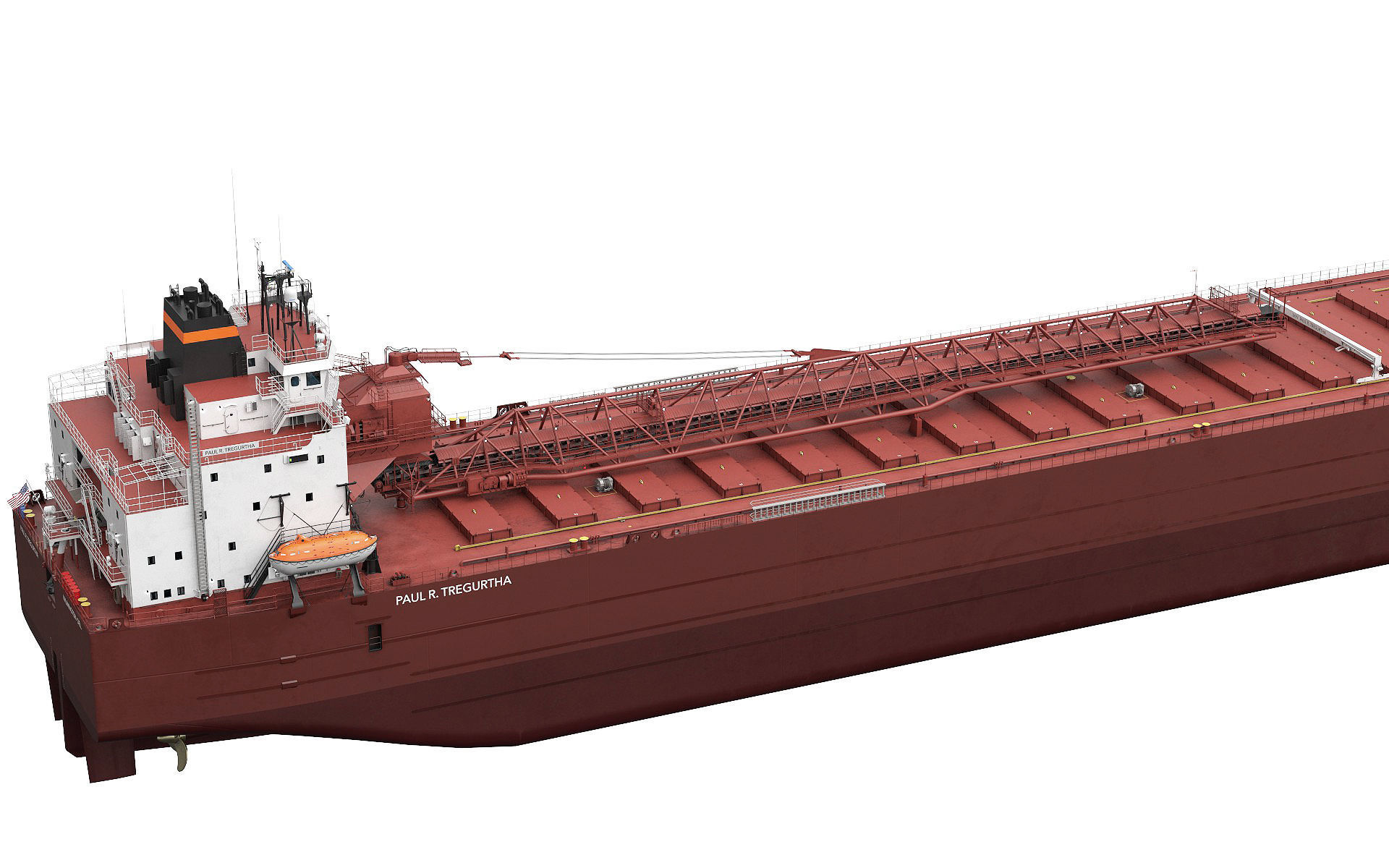 Great Lakes-based bulk carrier freighter 3D model_27