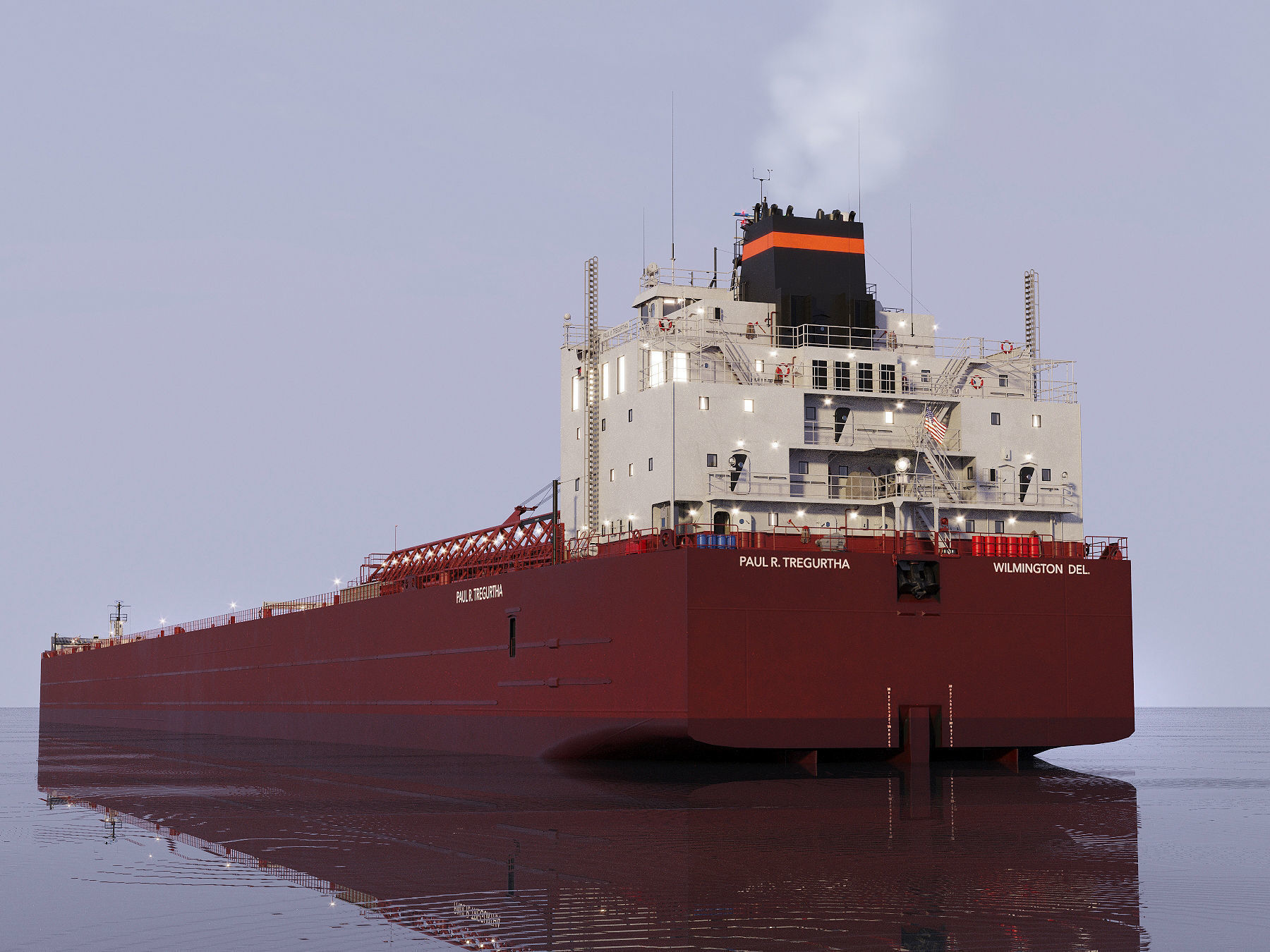 Great Lakes-based bulk carrier freighter 3D model_1