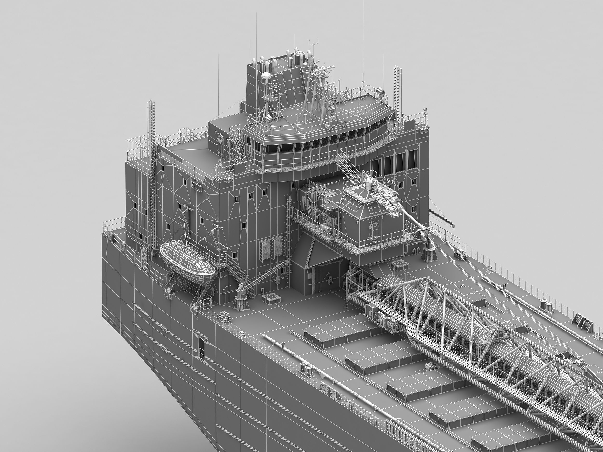 Great Lakes-based bulk carrier freighter 3D model_17