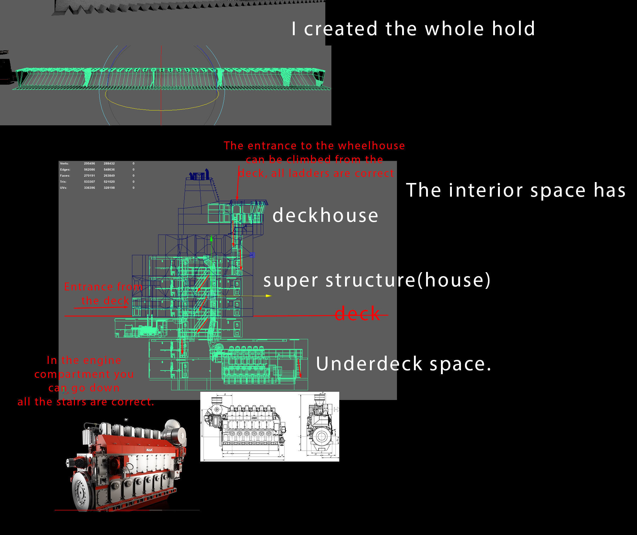 Great Lakes-based bulk carrier freighter 3D model_6