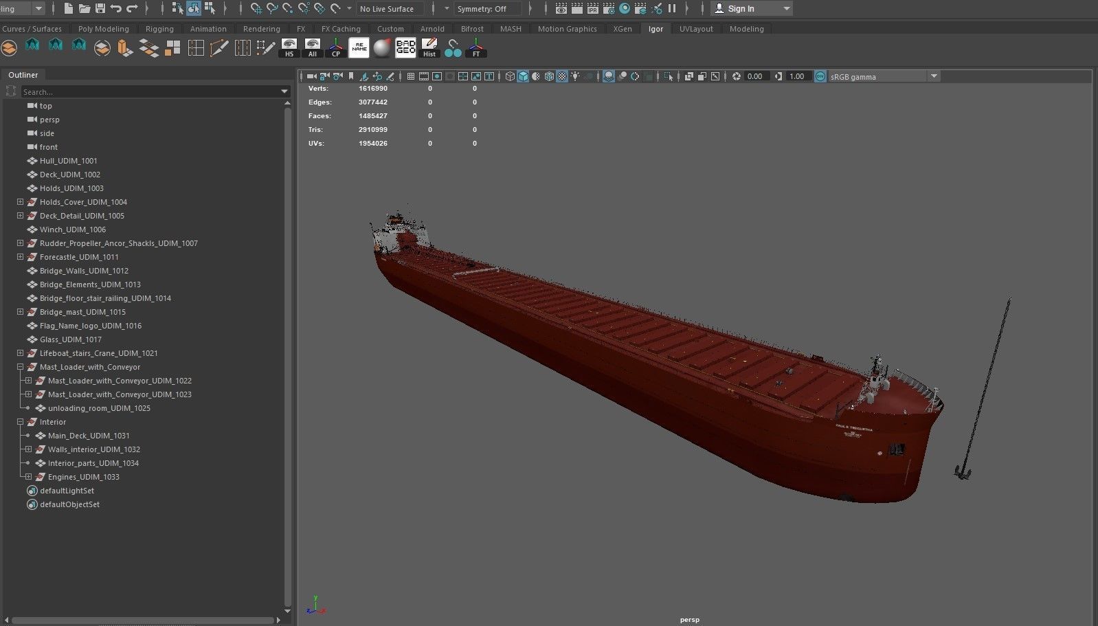 Great Lakes-based bulk carrier freighter 3D model_39