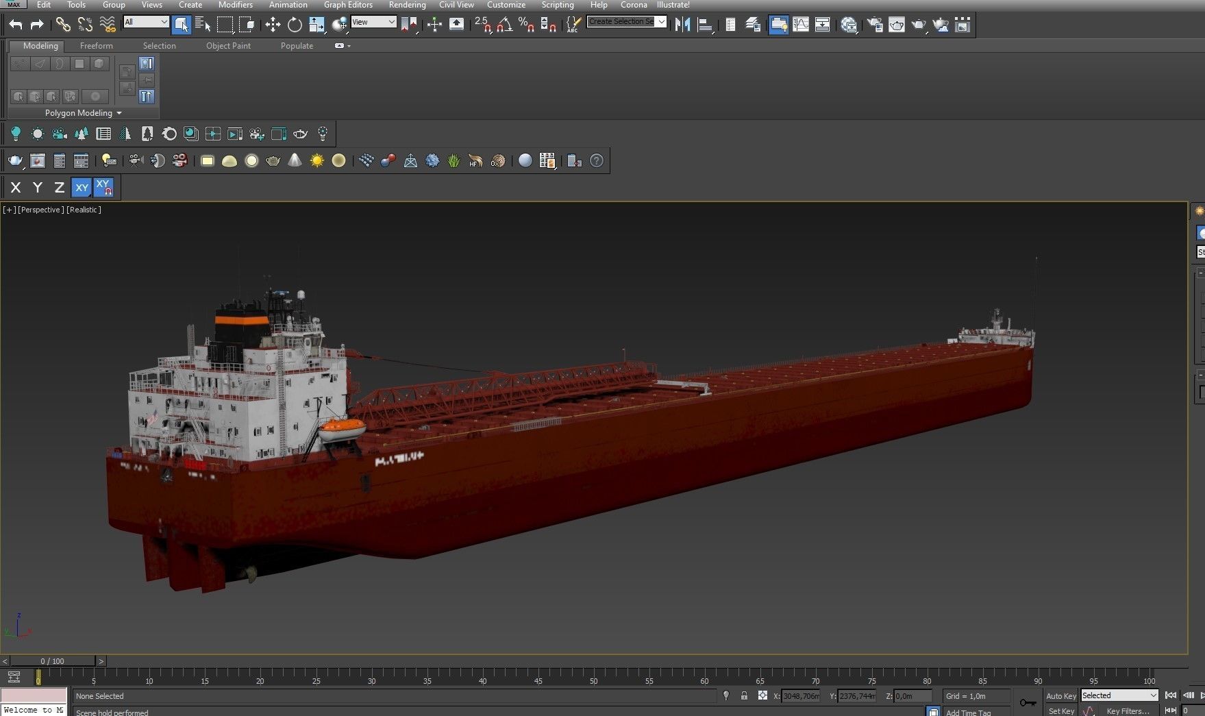 Great Lakes-based bulk carrier freighter 3D model_36