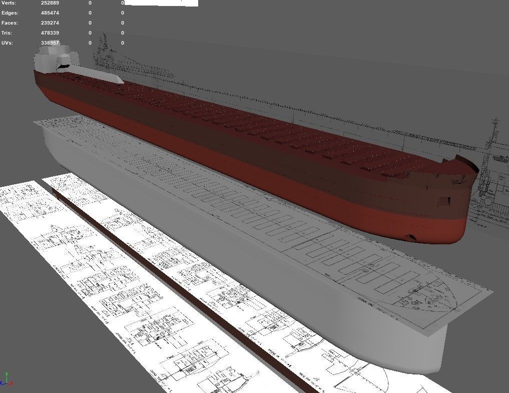 Great Lakes-based bulk carrier freighter 3D model_12