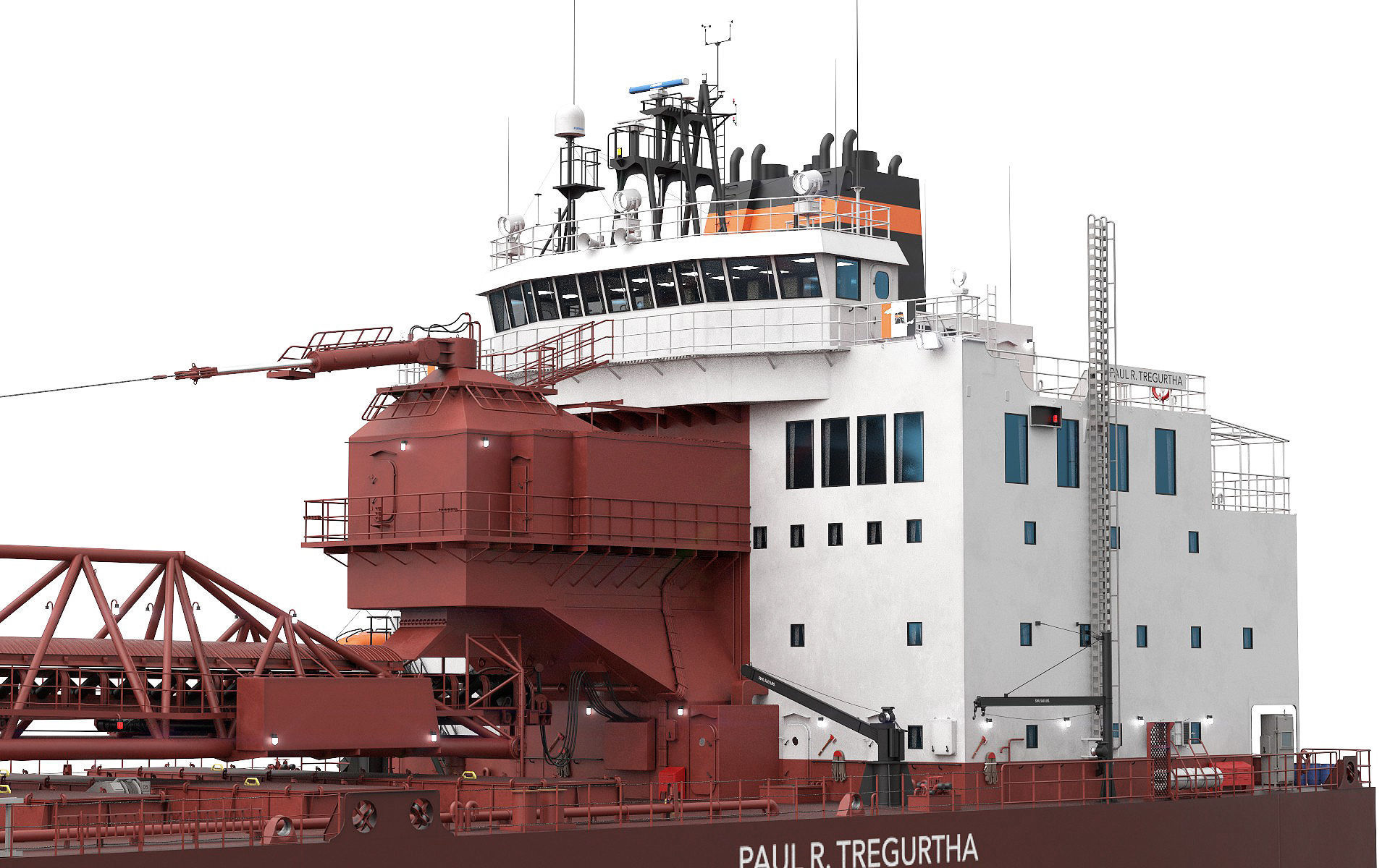 Great Lakes-based bulk carrier freighter 3D model_15