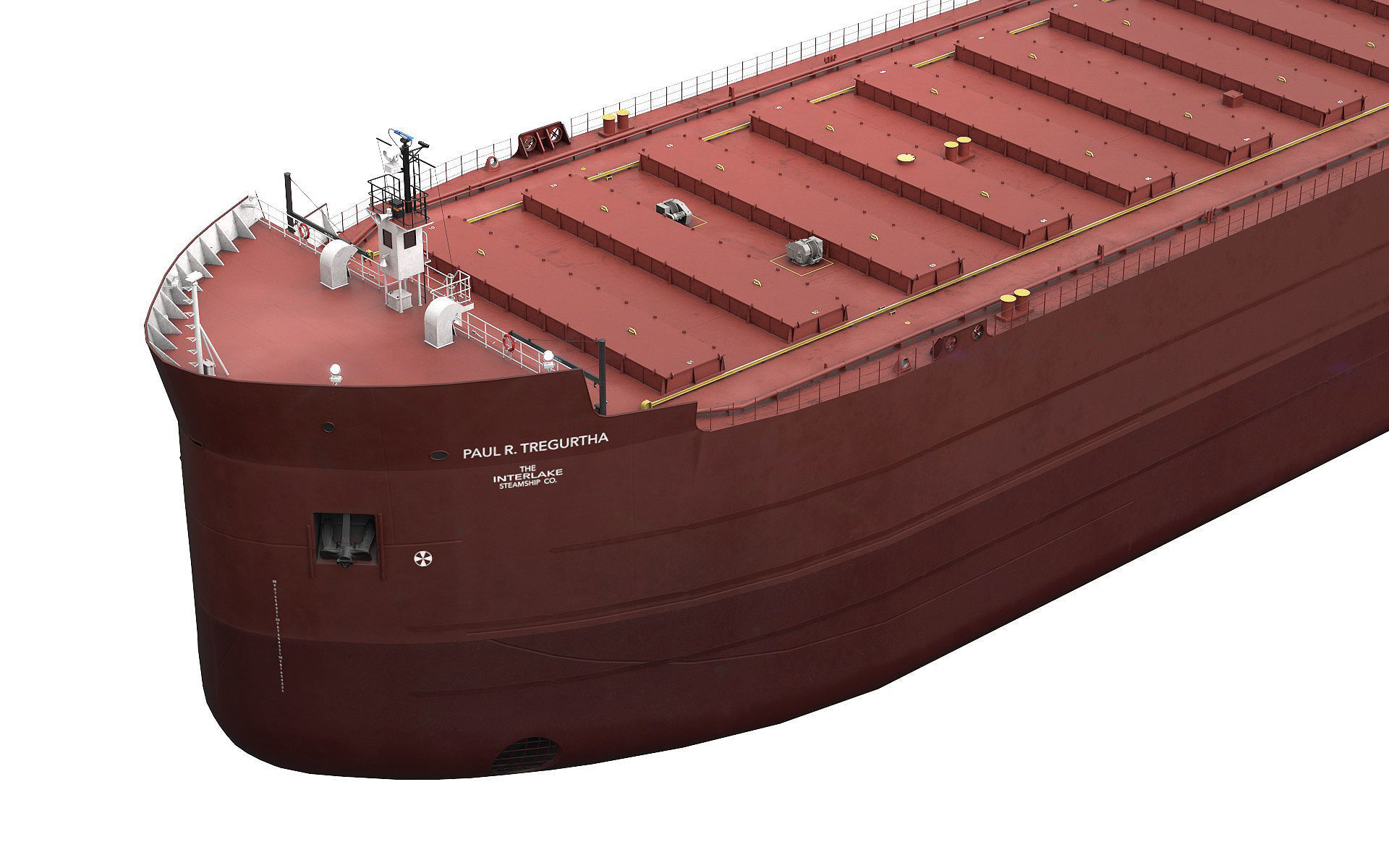 Great Lakes-based bulk carrier freighter 3D model_24