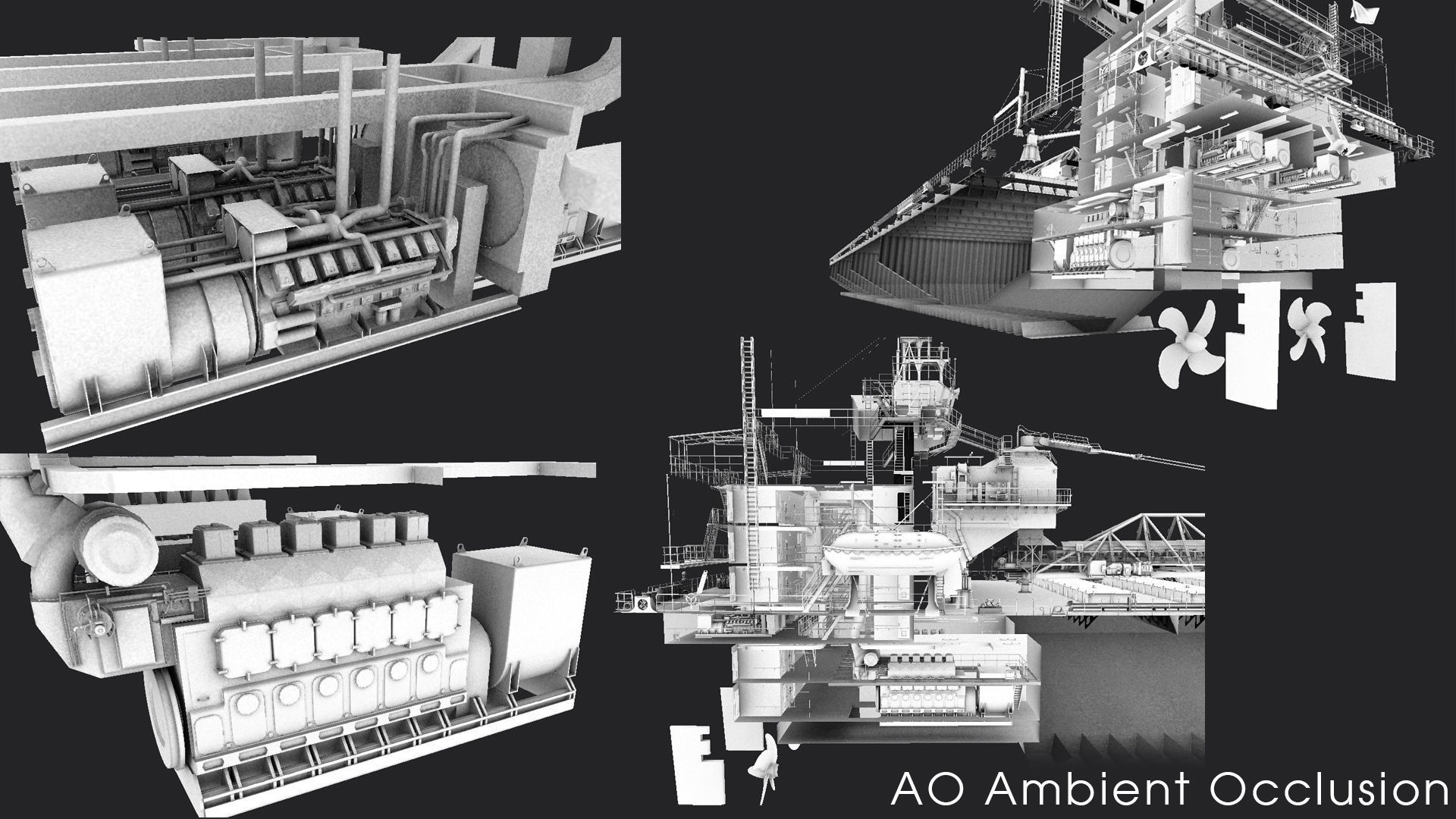 Great Lakes-based bulk carrier freighter 3D model_8