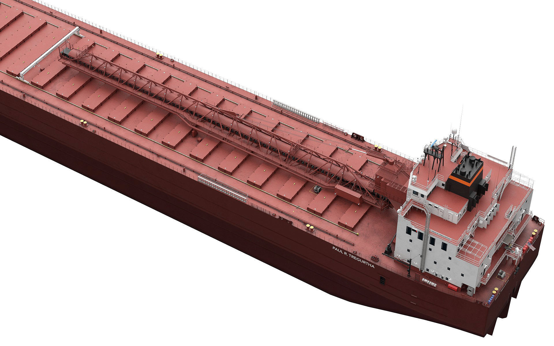 Great Lakes-based bulk carrier freighter 3D model_26