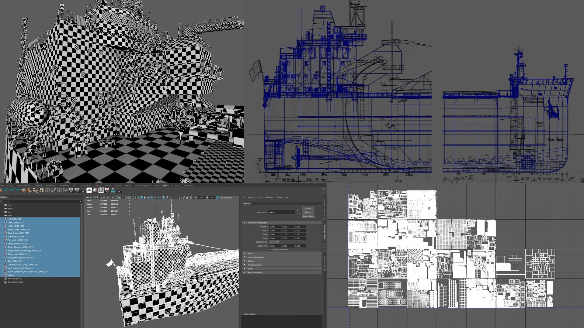 Great Lakes-based bulk carrier freighter 3D model_10