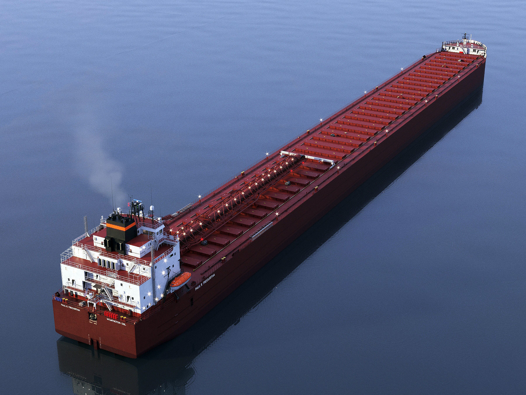 Great Lakes-based bulk carrier freighter 3D model_41