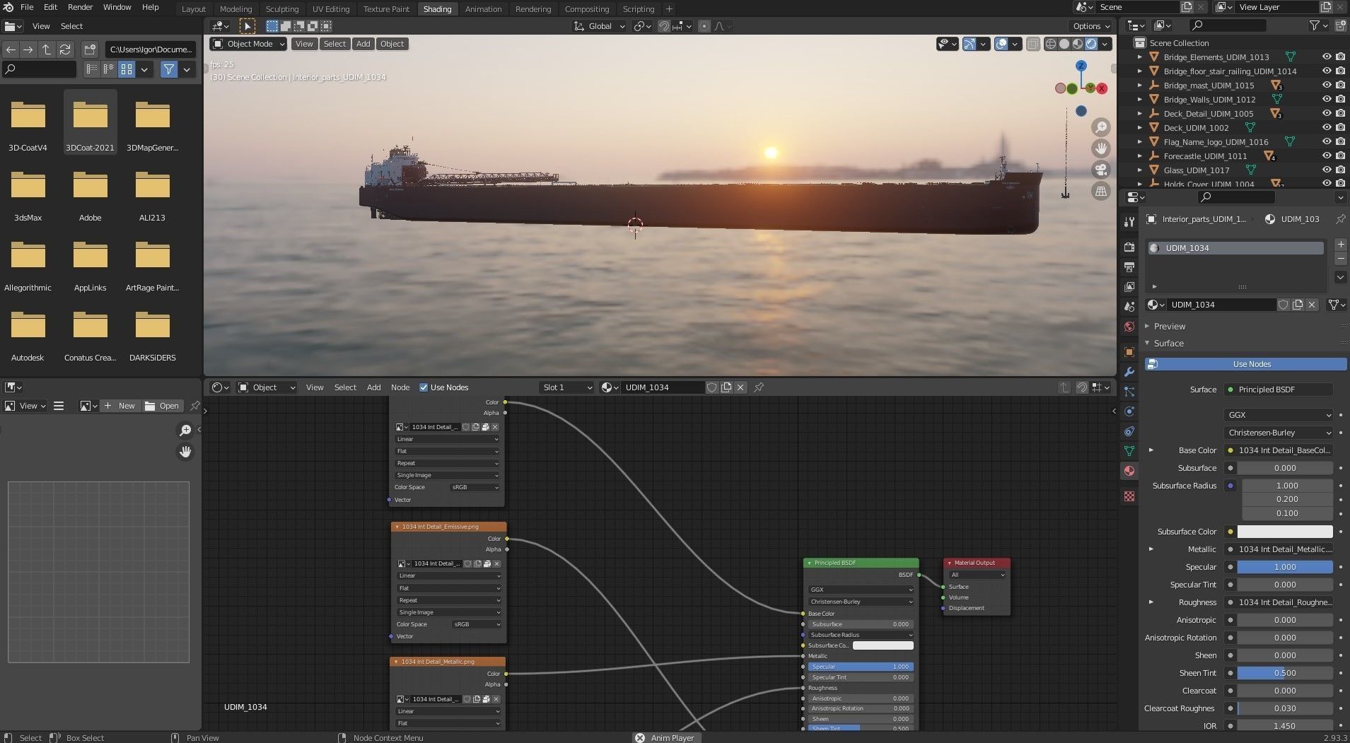 Great Lakes-based bulk carrier freighter 3D model_38