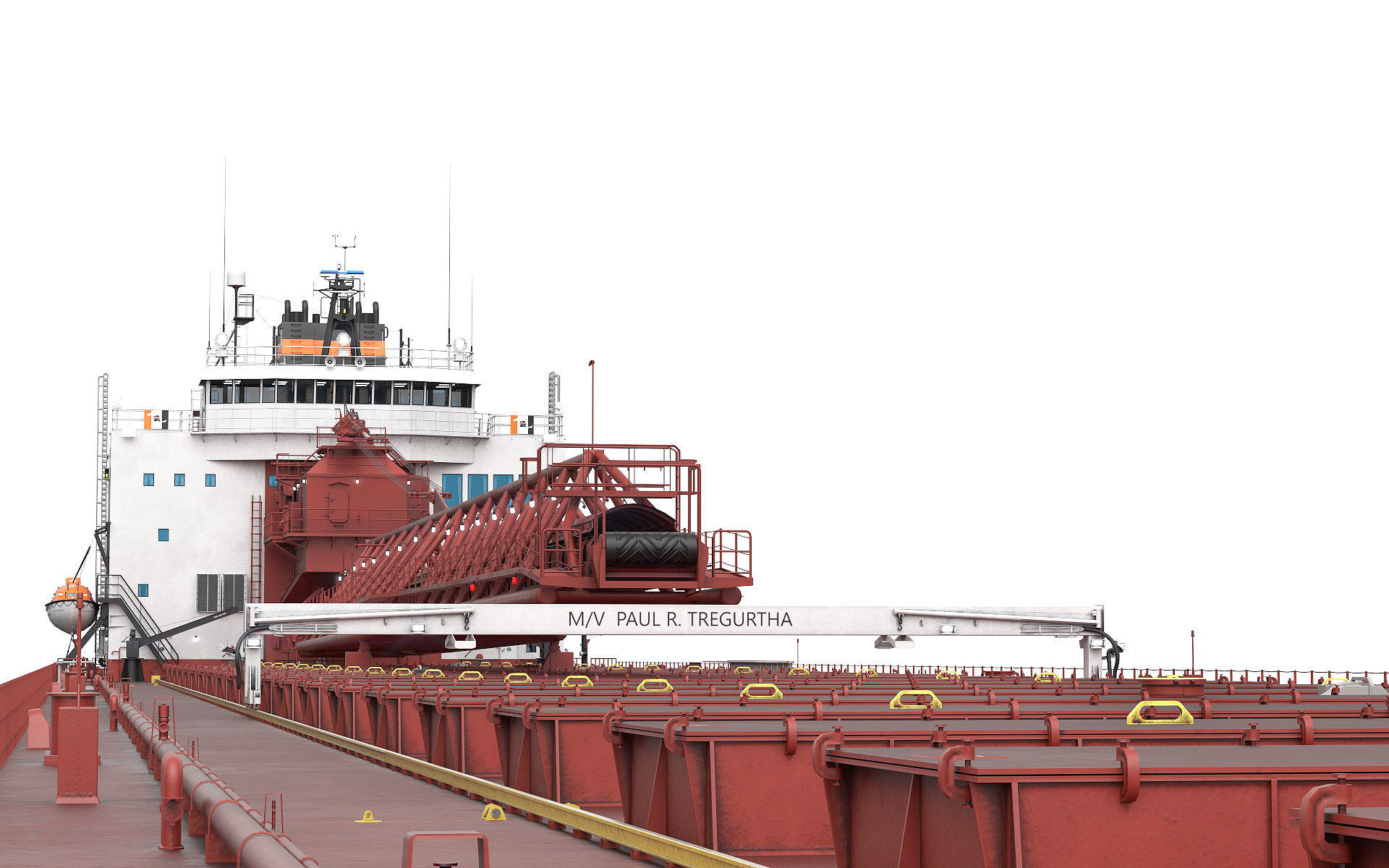 Great Lakes-based bulk carrier freighter 3D model_20