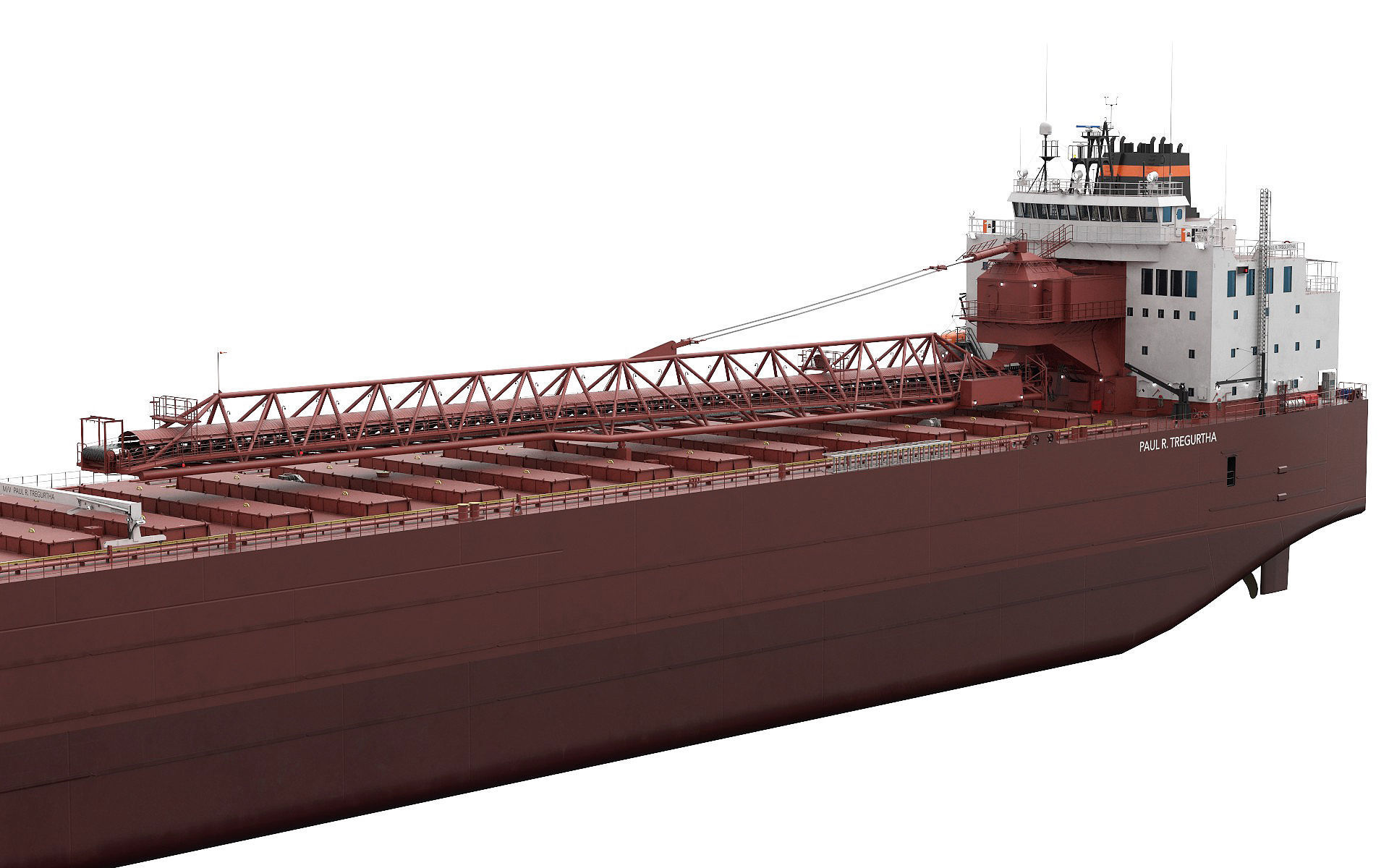 Great Lakes-based bulk carrier freighter 3D model_14