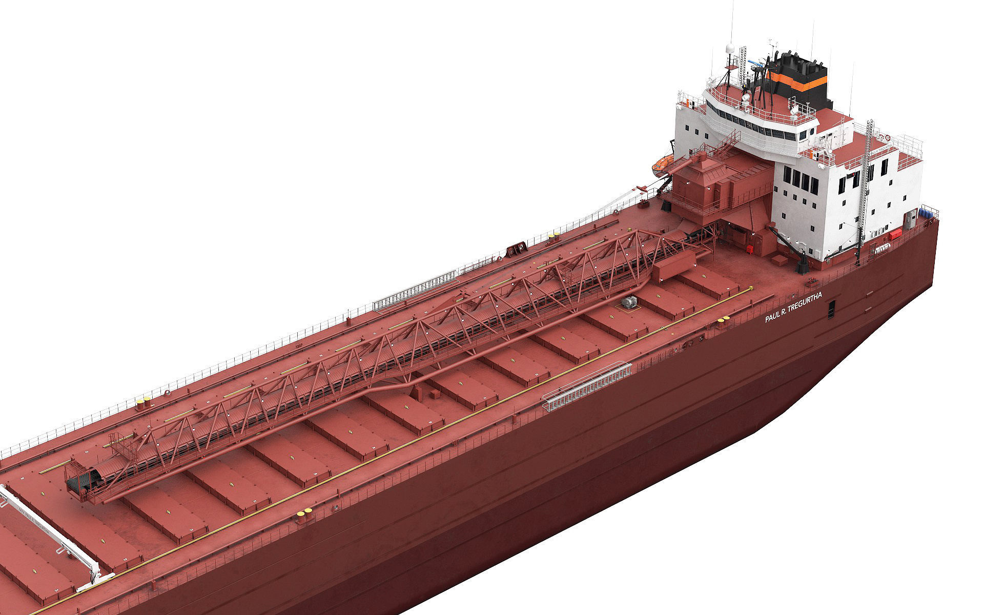 Great Lakes-based bulk carrier freighter 3D model_25