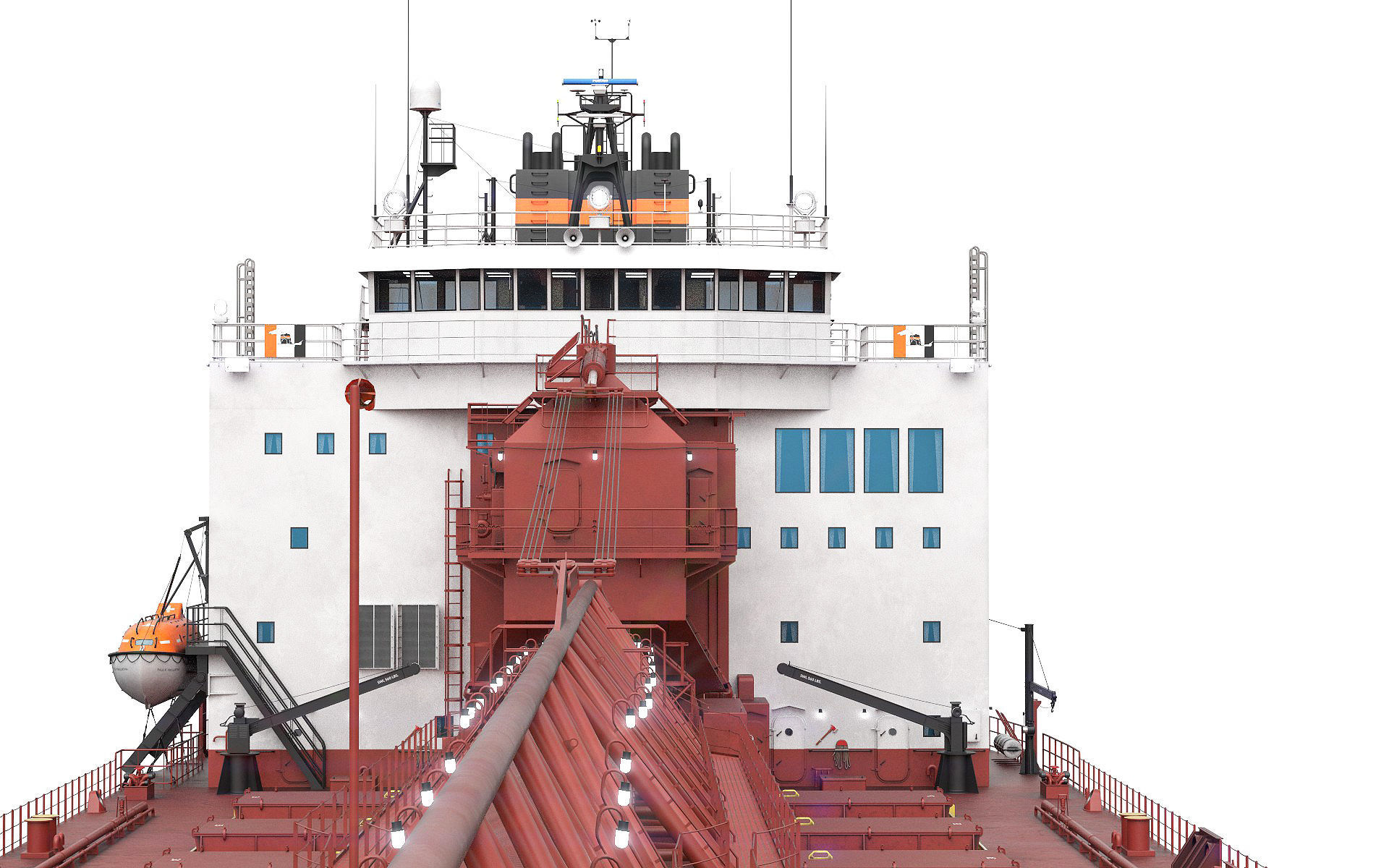 Great Lakes-based bulk carrier freighter 3D model_19