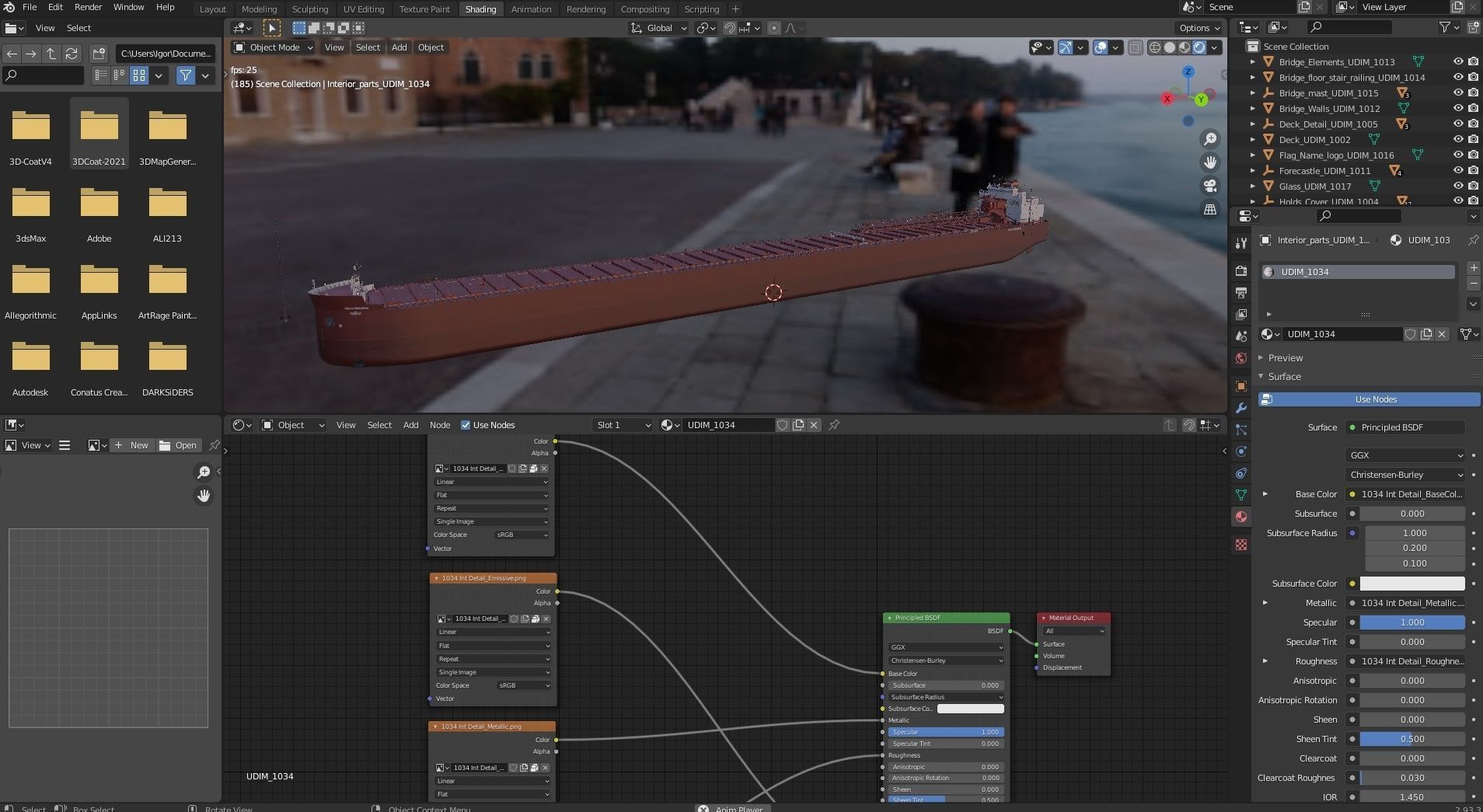 Great Lakes-based bulk carrier freighter 3D model_37