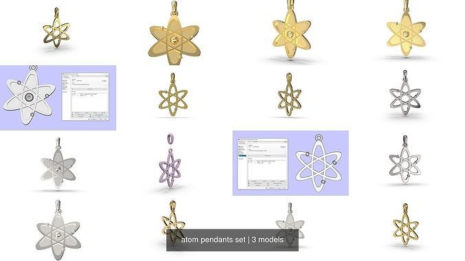 atom pendants set 3D Model Collection