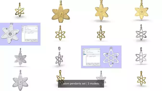atom pendants set