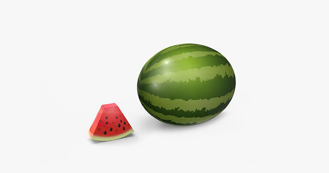 Watermelon 3D Model Free low-poly 3D model