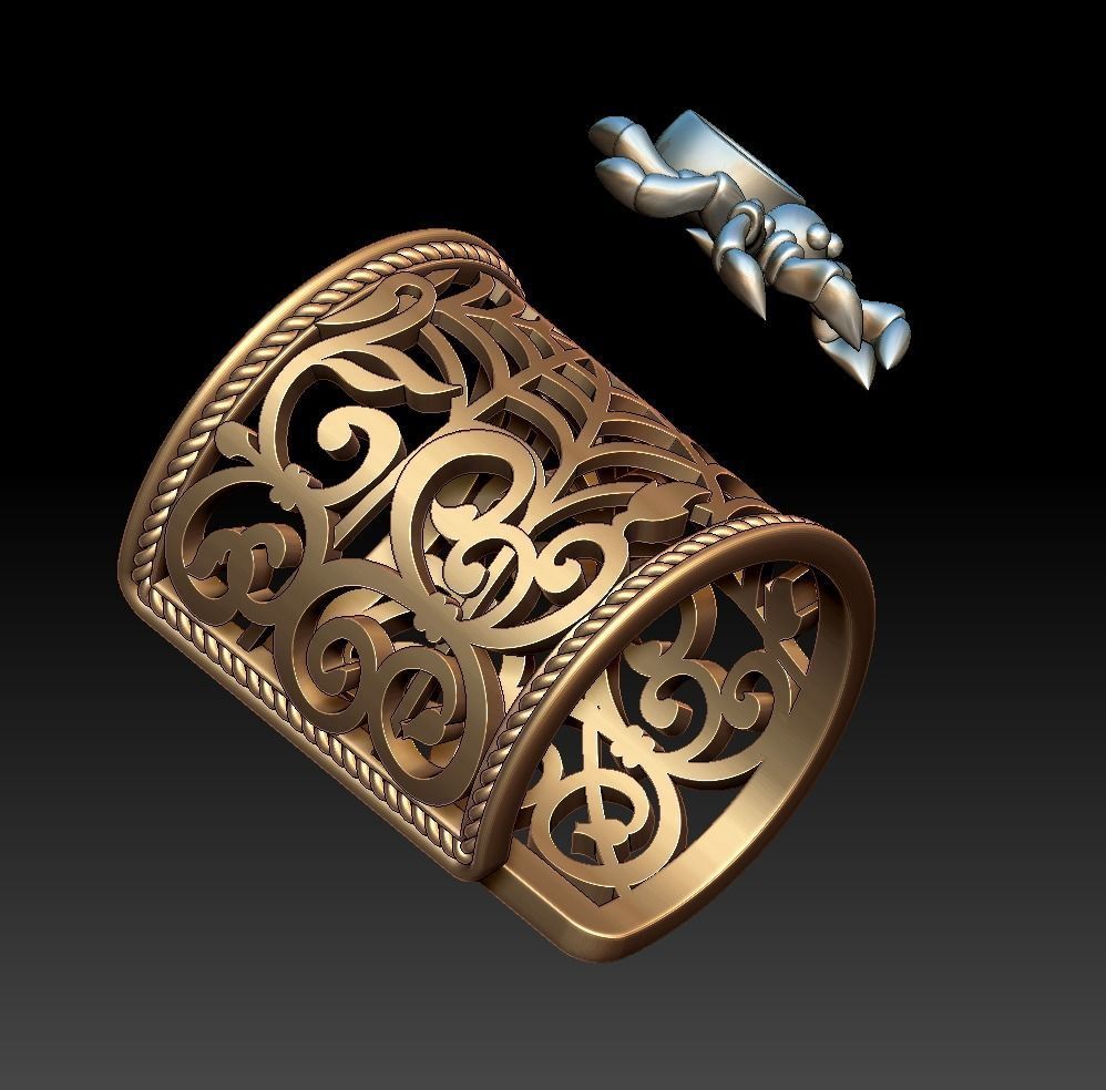 Spider and Web Ring KR 02 3D print model_18