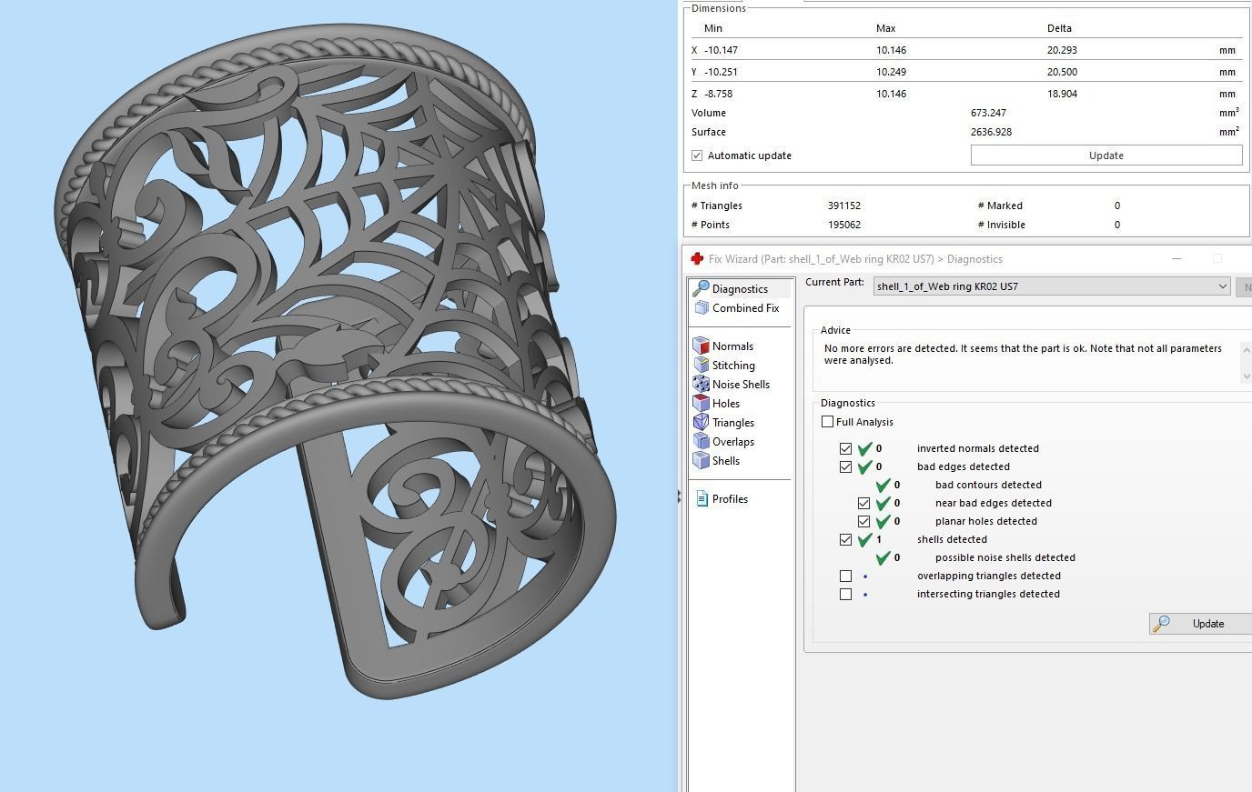 Spider and Web Ring KR 02 3D print model_12